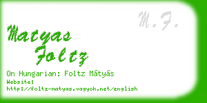 matyas foltz business card