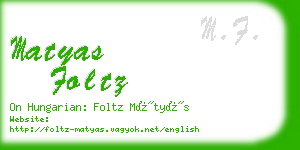 matyas foltz business card